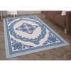 Deerlux Transitional Living Room Area Rug with Nonslip Backing, Blue Medallion Pattern, 9 x12 ft Extra Large QI003642.XL